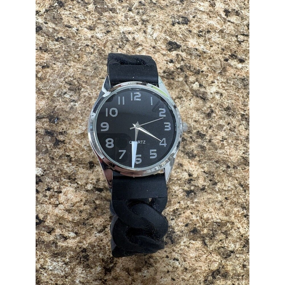 Unbranded Quartz Watch Black Dial Arabic Numerals Braided Band